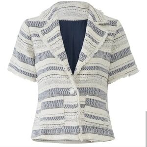 Greylin Lorie Striped Crop Blazer Women's Size Small